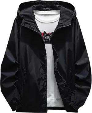 Men's Jacket Winter Rain Plus Size Jacket Windbreaker Lightweight Shell Raincoat With Hood For Golf Hiking Travel, M-7XL