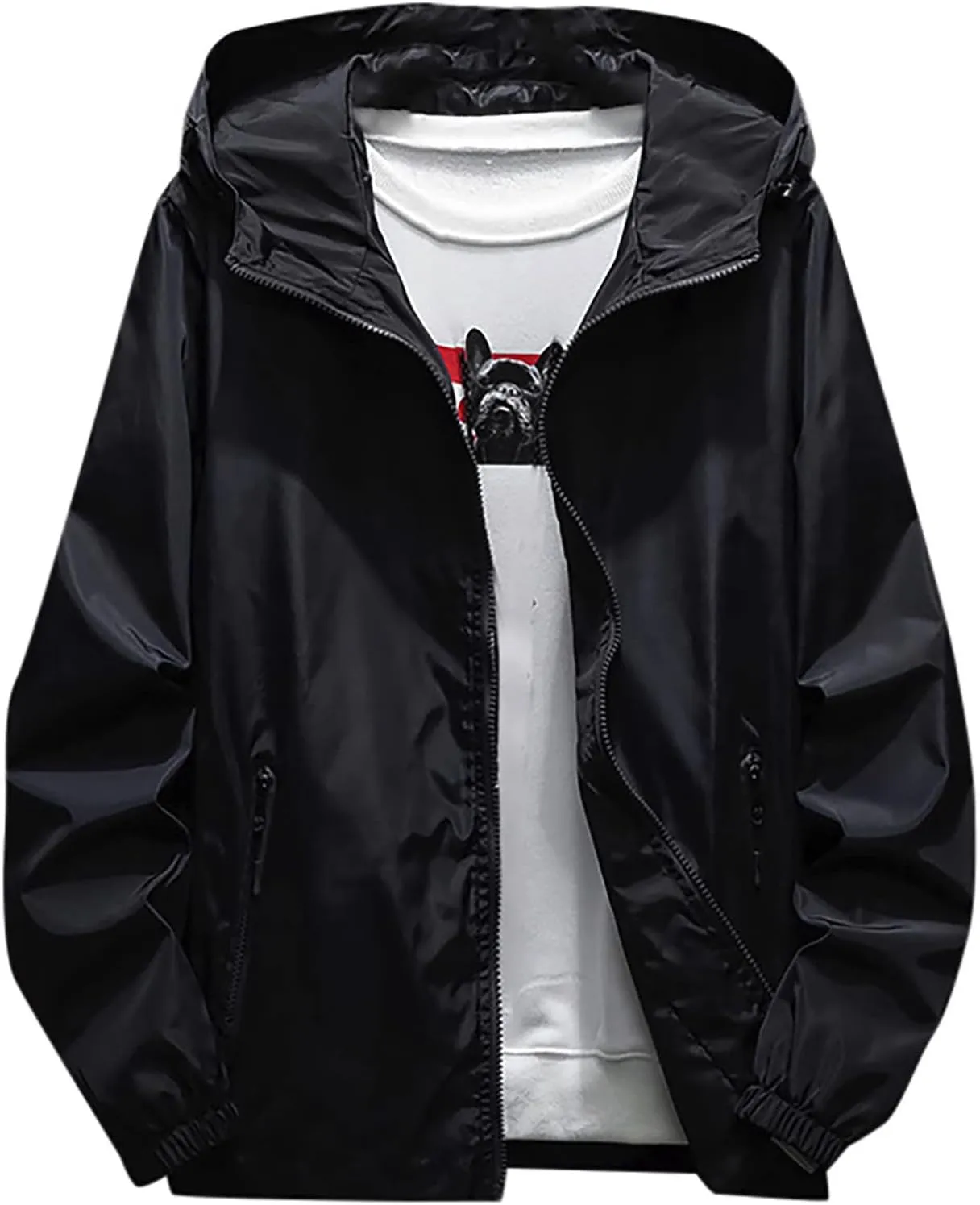 Men's Jacket Winter Rain Plus Size Jacket Windbreaker Lightweight Shell Raincoat With Hood For Golf Hiking Travel, M-7XL