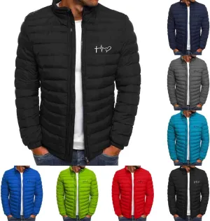 Mens Jackets Packable Stand Collar Puffer Waterproof Jacket for Men Lightweight Outdoor Travel Coat Casual Trendy