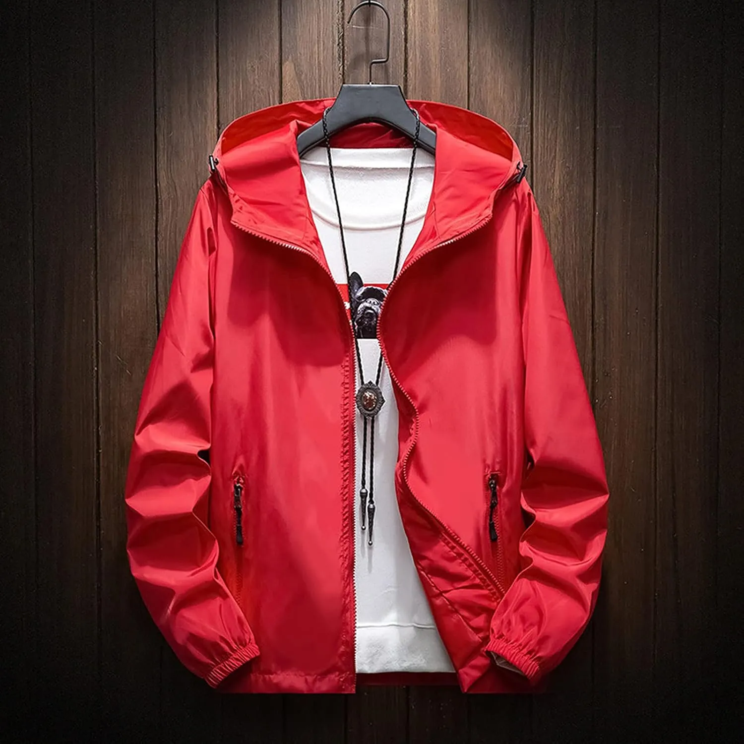 Men's Jackets Rain Windbreaker Lightweight Shell Raincoat With Hood For Golf Hiking Travel, M-7XL