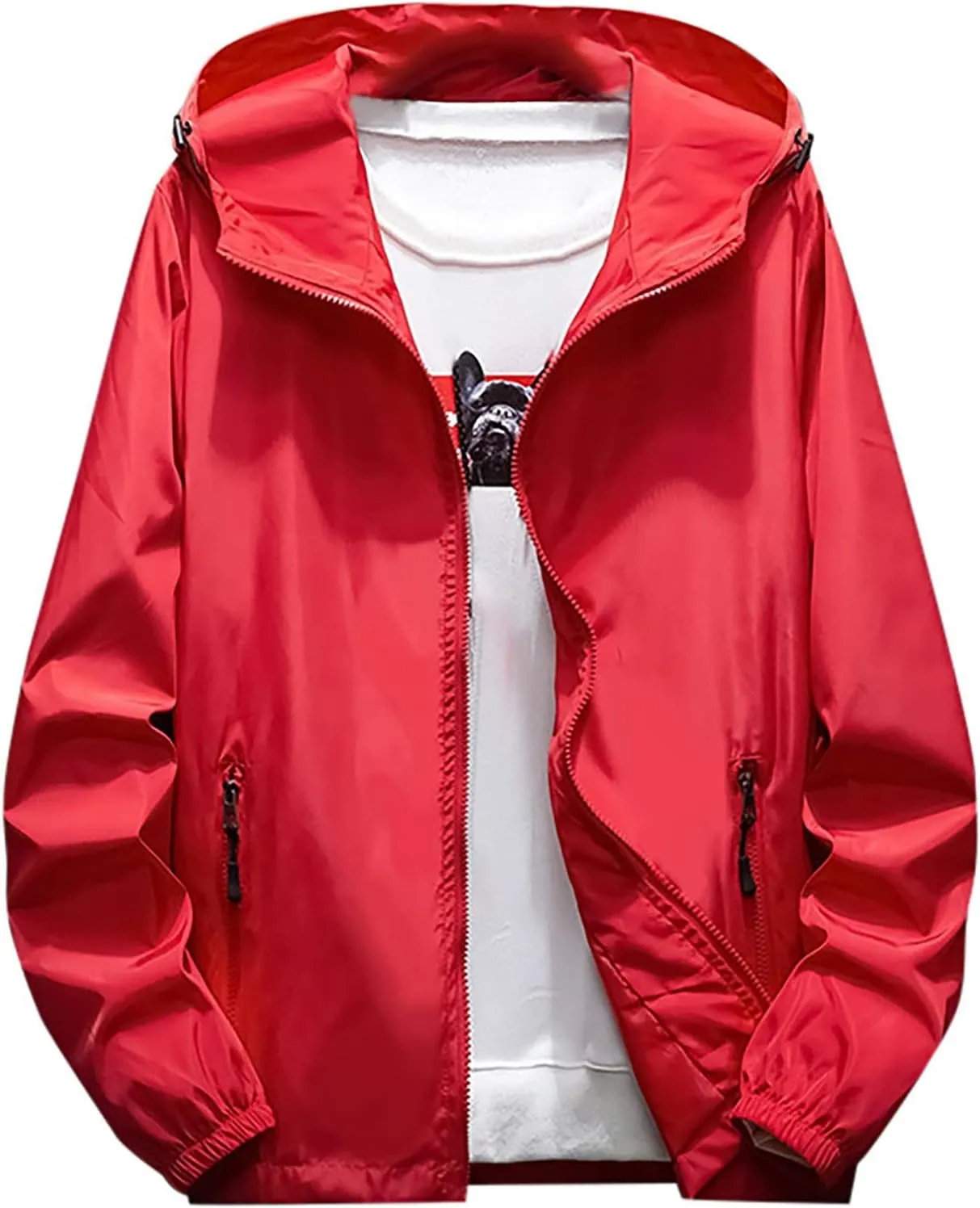 Men's Jackets Rain Windbreaker Lightweight Shell Raincoat With Hood For Golf Hiking Travel, M-7XL