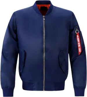 Men's Lightweight Bomber Jacket Casual Windproof Baseball Jacket Windbreaker