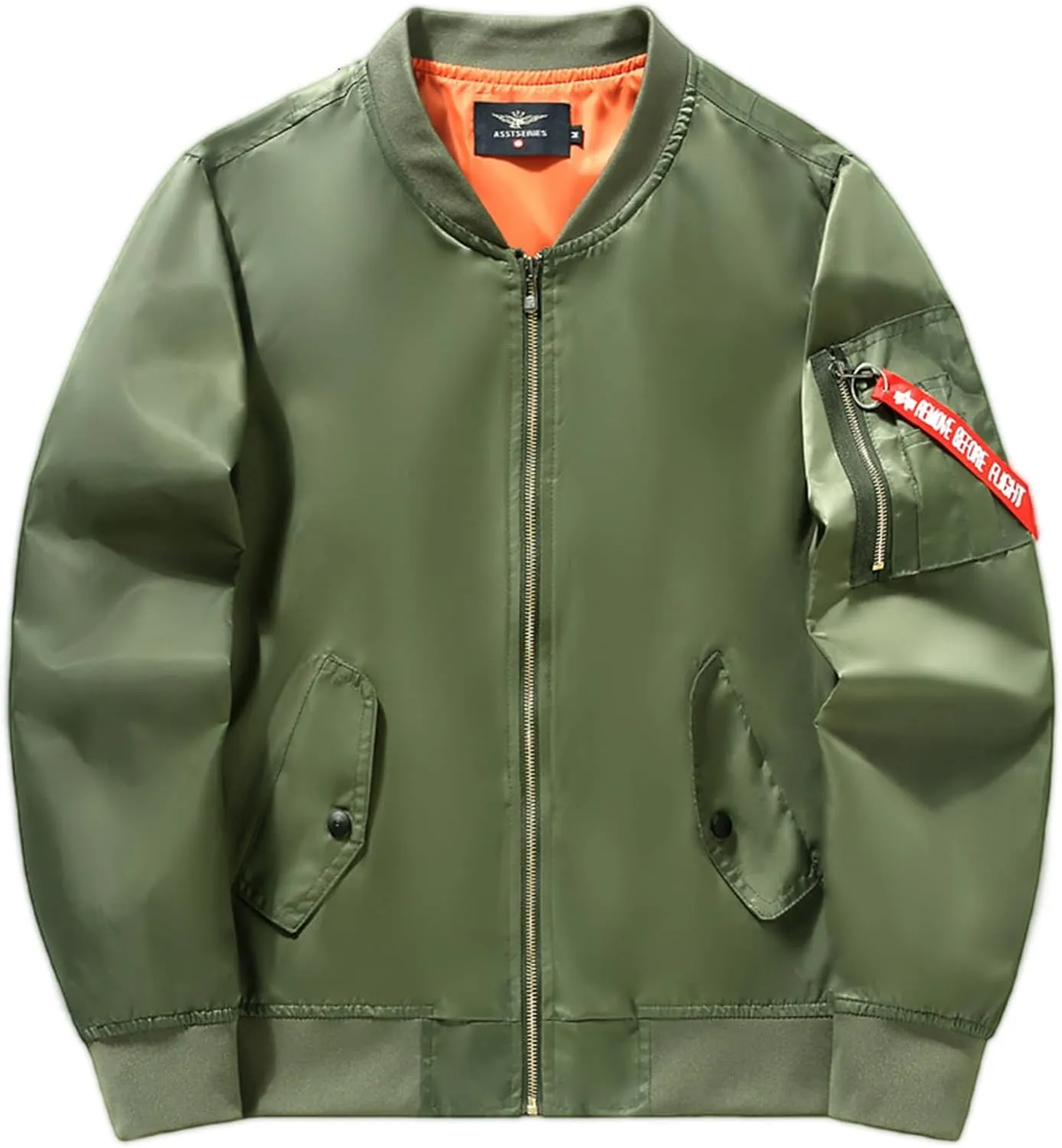 Men's Lightweight Bomber Jacket Casual Windproof Baseball Jacket Windbreaker