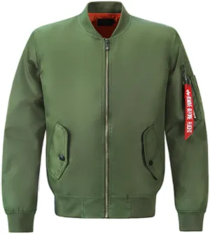 Men's Lightweight Bomber Jacket Casual Windproof Baseball Jacket Windbreaker