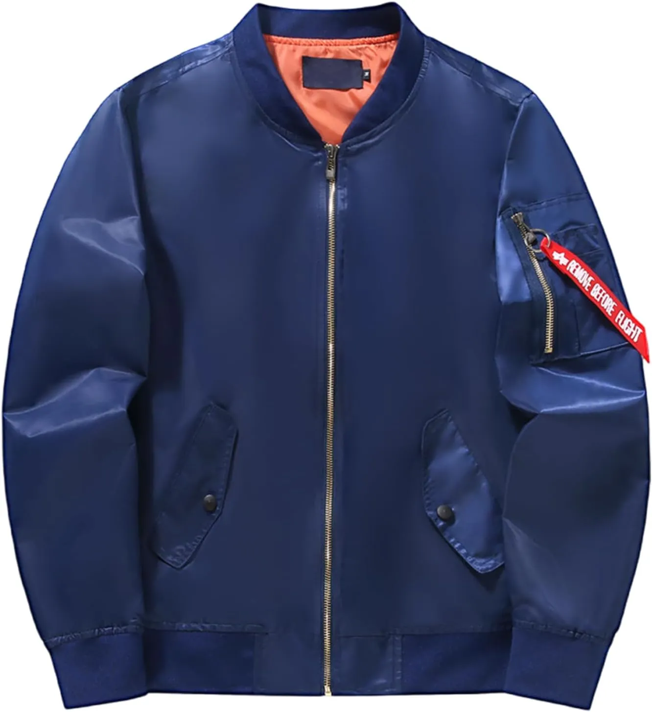 Men's Lightweight Bomber Jacket Casual Windproof Baseball Jacket Windbreaker