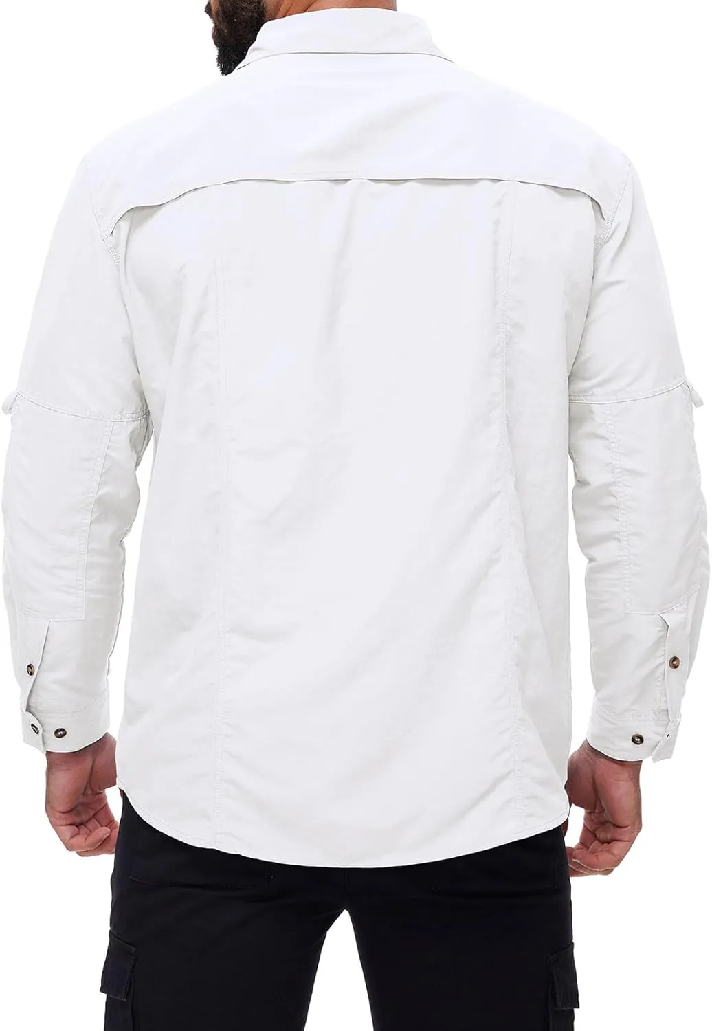 Mens Long Sleeve Fishing Shirts Sun Protection Work Safari Cooling Shirts for Men Traveling Hiking Camping Quick Dry
