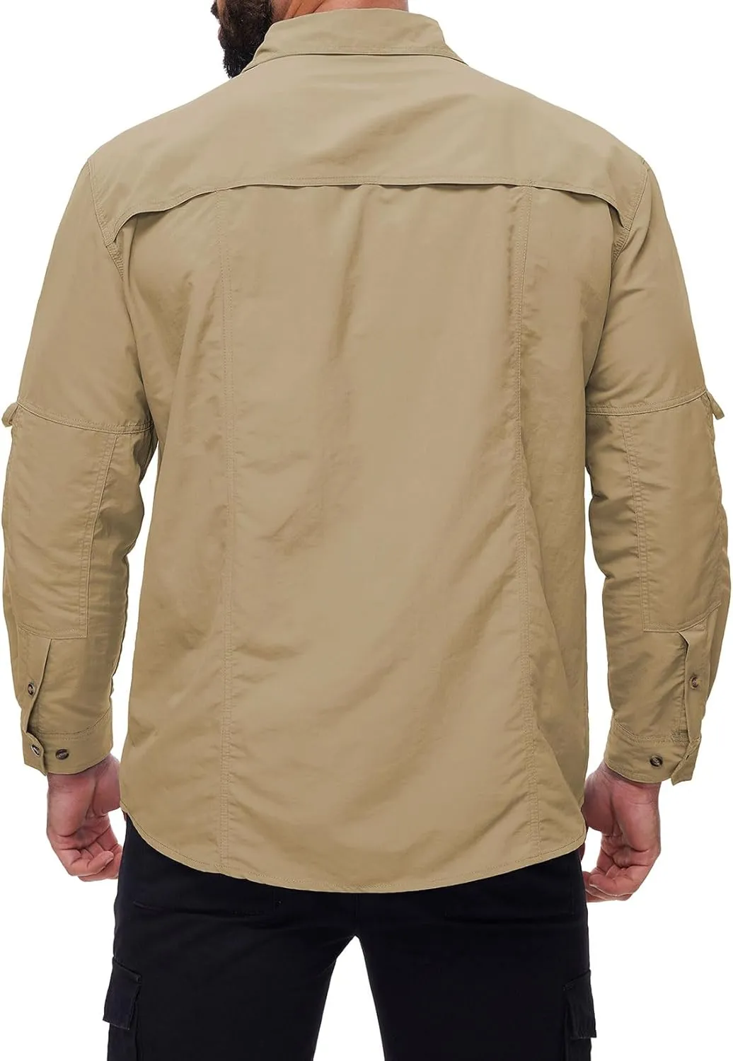Mens Long Sleeve Fishing Shirts Sun Protection Work Safari Cooling Shirts for Men Traveling Hiking Camping Quick Dry