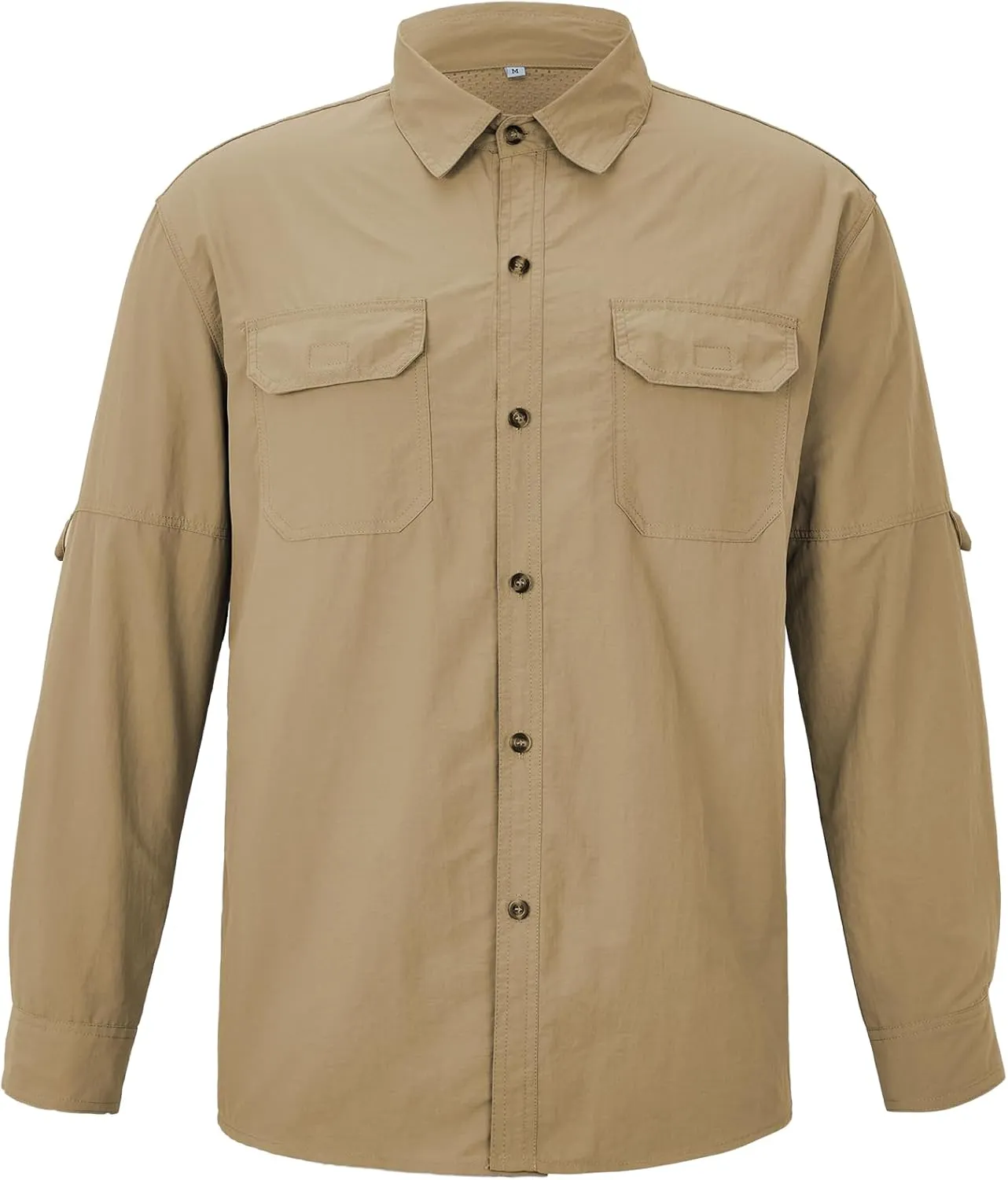 Mens Long Sleeve Fishing Shirts Sun Protection Work Safari Cooling Shirts for Men Traveling Hiking Camping Quick Dry