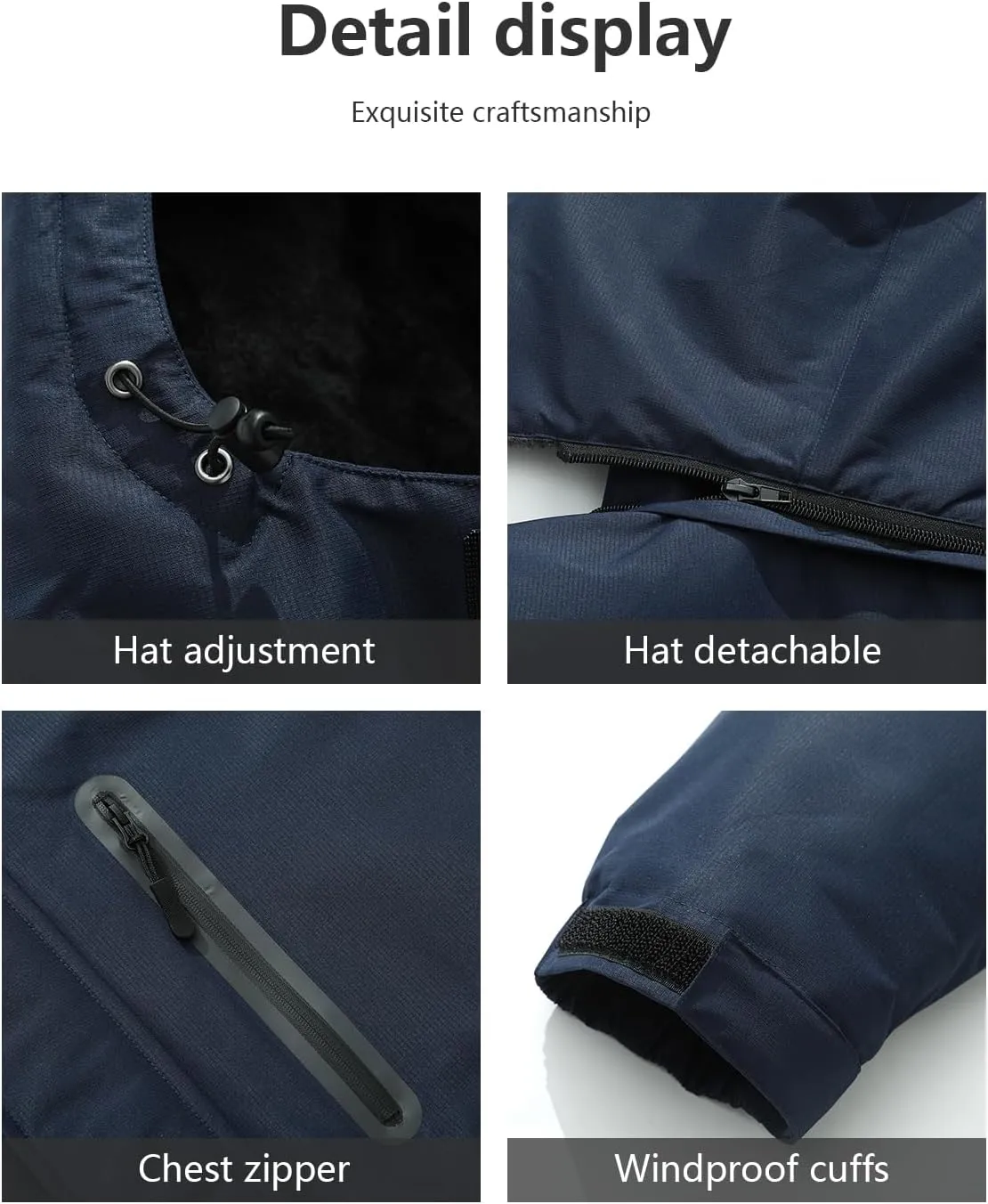 Men's Mountain Ski Jacket Warm Winter Snow Coat Waterproof Snowboarding Jacket Outdoor Windbreaker Hooded for Hiking
