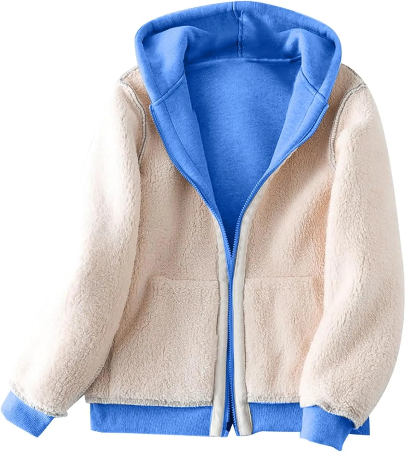 Men's Sherpa Zip Up Warm Hoodies Fleece Lined Jacket with Hood Sweatshirt Fall Winter Zipper Sweater Hooded Coats
