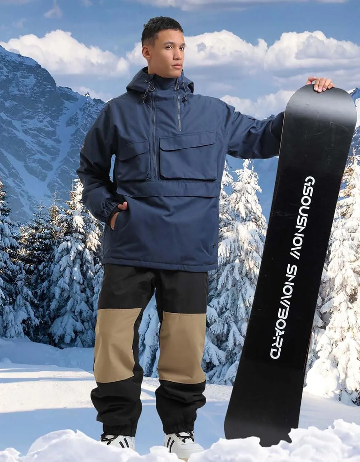 Mens Snowboard Jacket Ski Pullover Coat Warm Waterproof Windproof Men Snowboarding Jacket Winter Sports