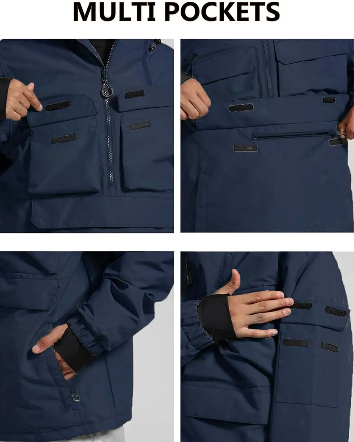 Mens Snowboard Jacket Ski Pullover Coat Warm Waterproof Windproof Men Snowboarding Jacket Winter Sports