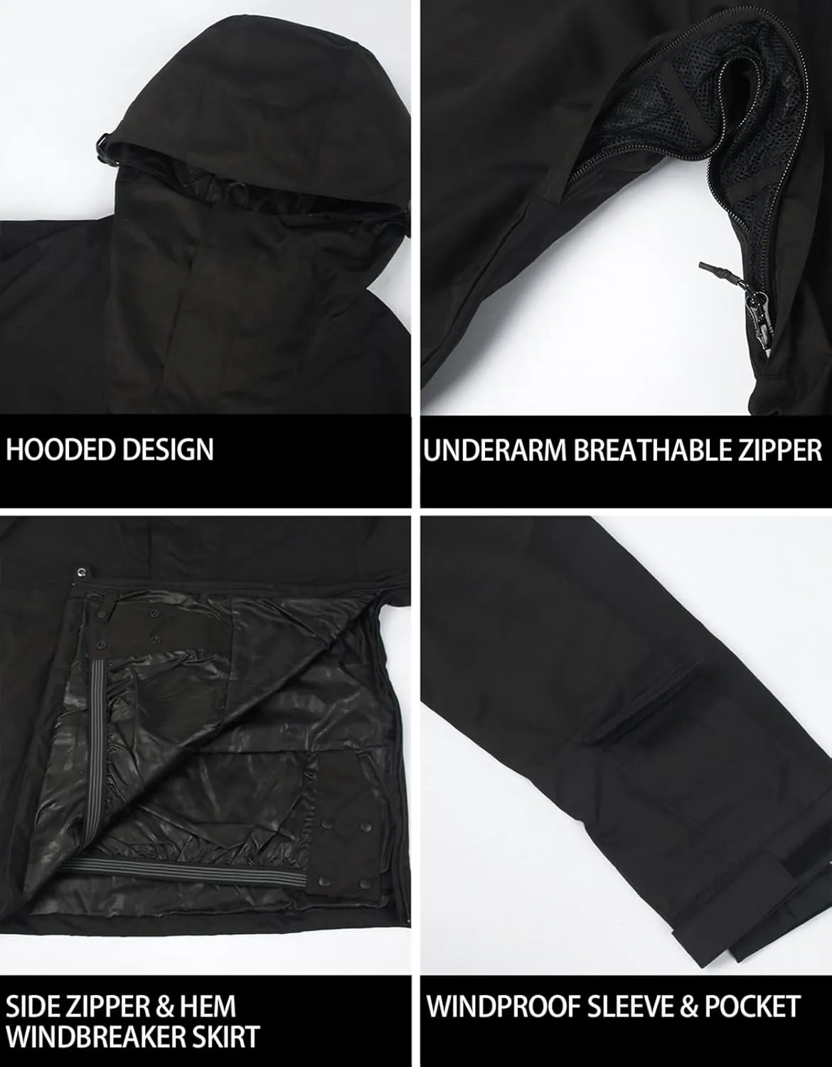 Mens Snowboard Jacket Ski Pullover Coat Warm Waterproof Windproof Men Snowboarding Jacket Winter Sports