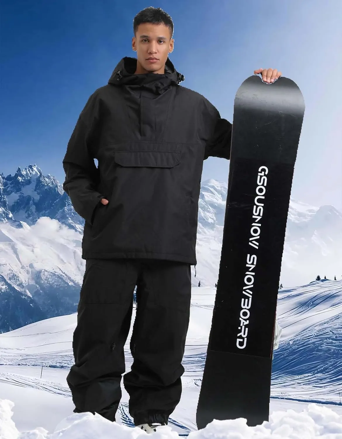 Mens Snowboard Jacket Ski Pullover Coat Warm Waterproof Windproof Men Snowboarding Jacket Winter Sports