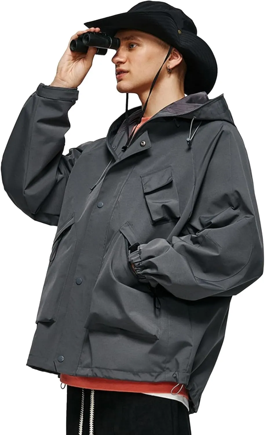 Men's SoftShell Jacket Lightweight Soft Shell Water proof Windproof Outdoor Hooded Zip Hiking Rain Coat Size S to 2XL