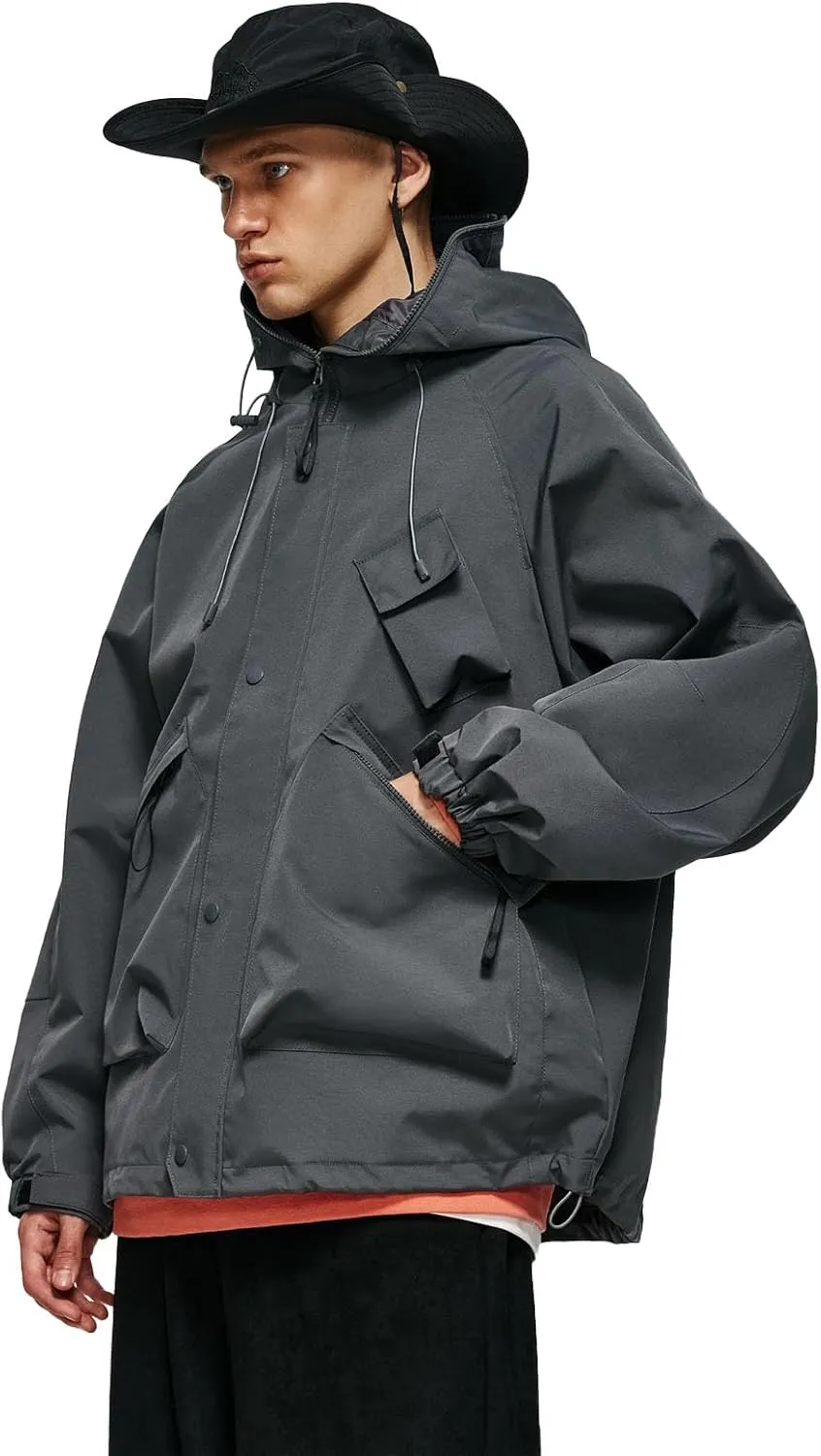 Men's SoftShell Jacket Lightweight Soft Shell Water proof Windproof Outdoor Hooded Zip Hiking Rain Coat Size S to 2XL