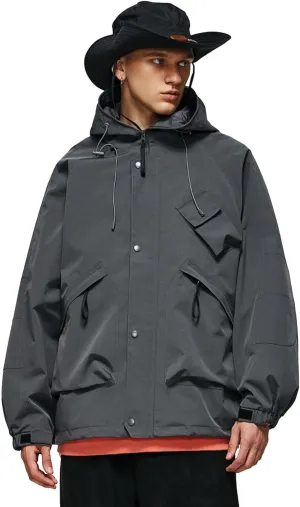 Men's SoftShell Jacket Lightweight Soft Shell Water proof Windproof Outdoor Hooded Zip Hiking Rain Coat Size S to 2XL