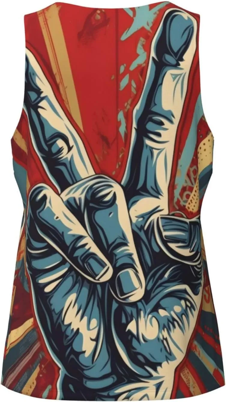 Mens Vests Gym Tank Tops Rock and Roll,Quick Dry Workout Bodybuilding Sleeveless T Shirts Running Vest