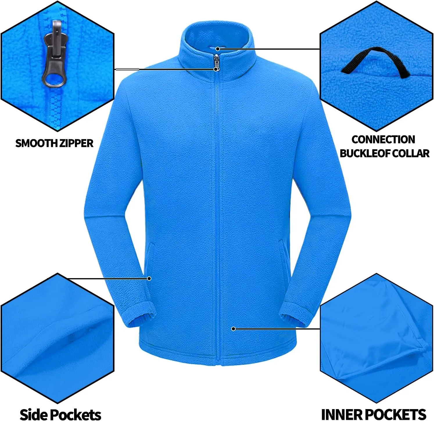 Mens Winter Skiing Jacket 3 in 1 Waterproof Warm Snow Fleece Lining Coat Hooded Windproof Jacket S-6XL