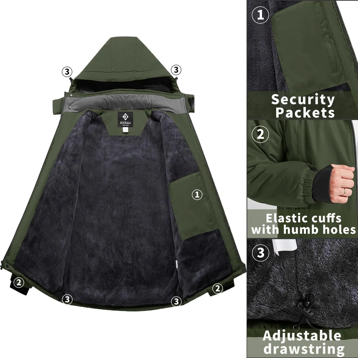 Men's Winter Skiing Jacket Waterproof Warm Snow Fleece LiningCoat Mountain Hooded Windproof Rain Jacket S-5XL