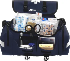 MFASCO First Aid Kit - Fully Stocked Portable Reflective Bag -First Responder Emergency Response Kit-for Natural Disaster Preparedness-Customizable Storage-Includes 415 Pcs First Aid Supplies- Blue