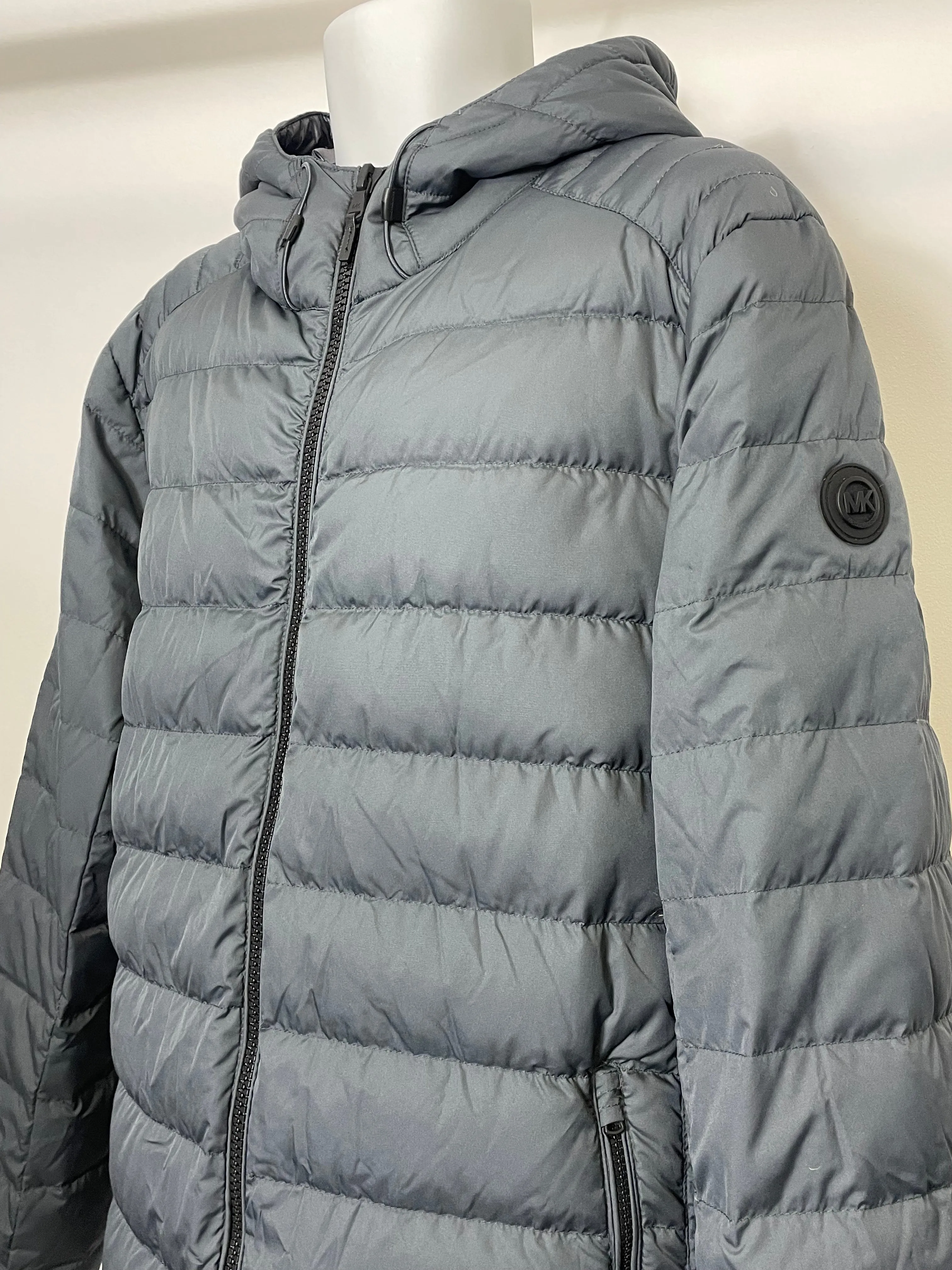 Michael Kors Men's Down Packable Puffer Jacket Gunmetal Grey L/XXL