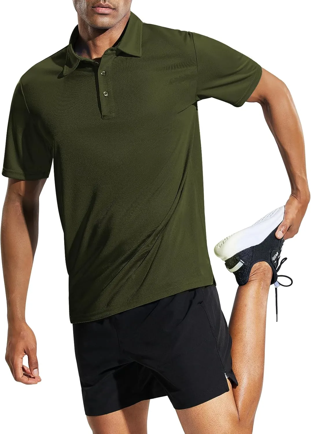 MIER Men's Quick Dry Polo Shirts Polyester Casual Collared Tennis Shirts, Moisture-Wicking, Short Sleeve