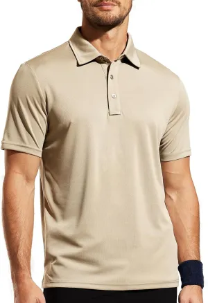 MIER Men's Quick Dry Polo Shirts Polyester Casual Collared Tennis Shirts, Moisture-Wicking, Short Sleeve