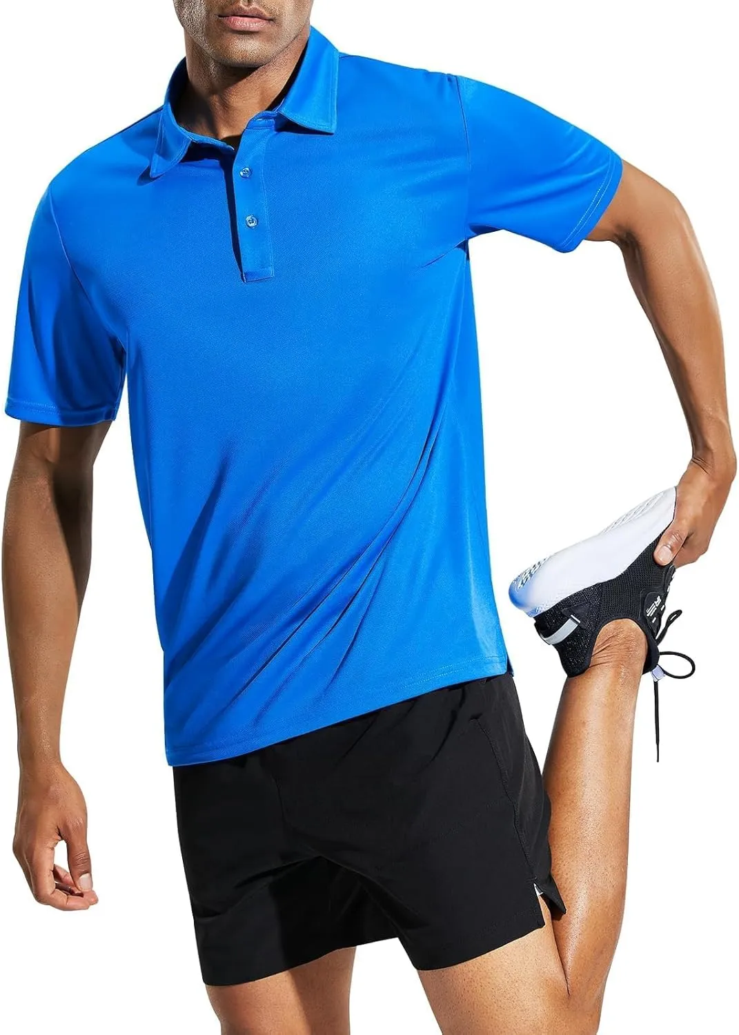 MIER Men's Quick Dry Polo Shirts Polyester Casual Collared Tennis Shirts, Moisture-Wicking, Short Sleeve
