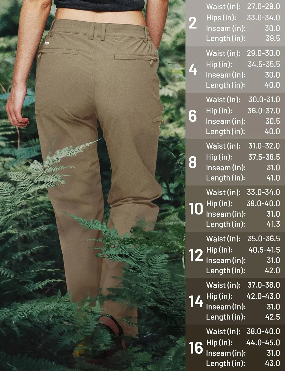 MIER Women's Quick Dry Cargo Pants Lightweight Tactical Hiking Pants with 6 Pockets, Stretchy and Water-Resistant