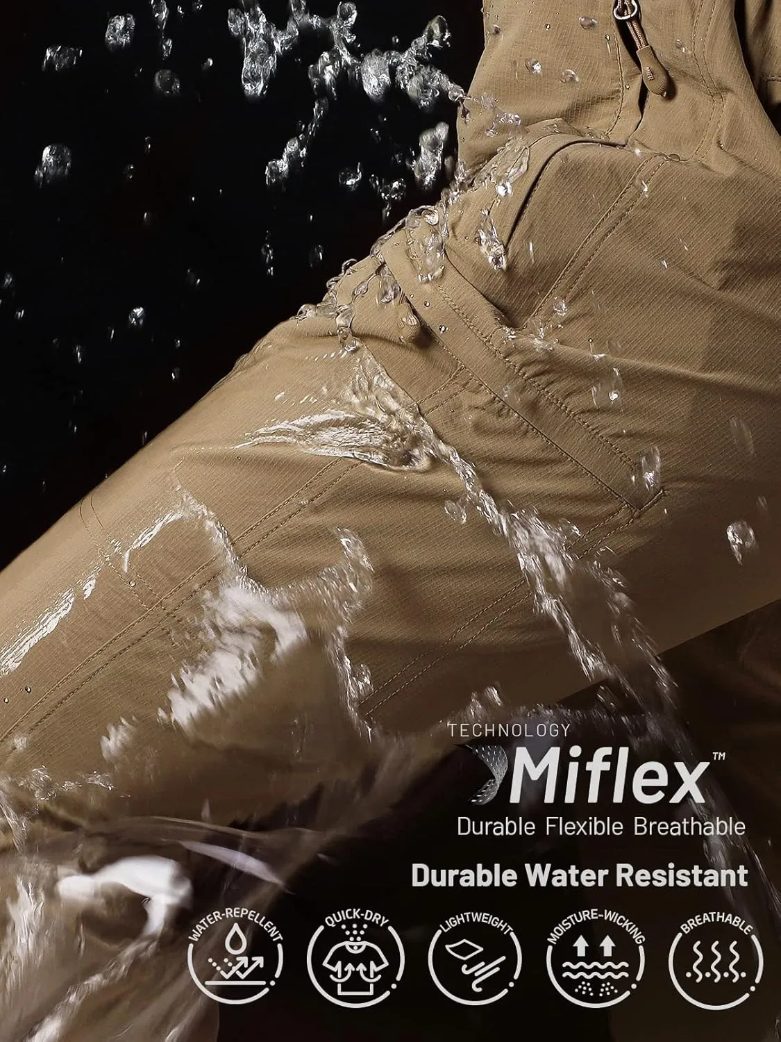 MIER Women's Quick Dry Cargo Pants Lightweight Tactical Hiking Pants with 6 Pockets, Stretchy and Water-Resistant