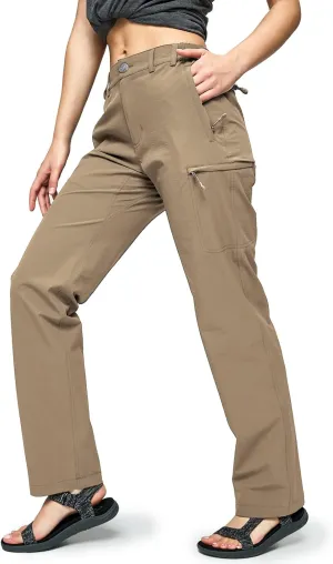 MIER Women's Quick Dry Cargo Pants Lightweight Tactical Hiking Pants with 6 Pockets, Stretchy and Water-Resistant