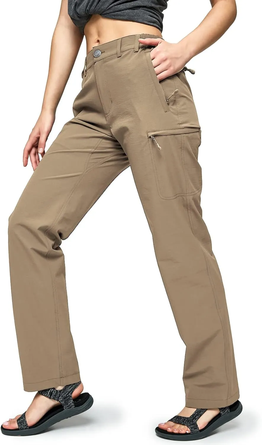 MIER Women's Quick Dry Cargo Pants Lightweight Tactical Hiking Pants with 6 Pockets, Stretchy and Water-Resistant