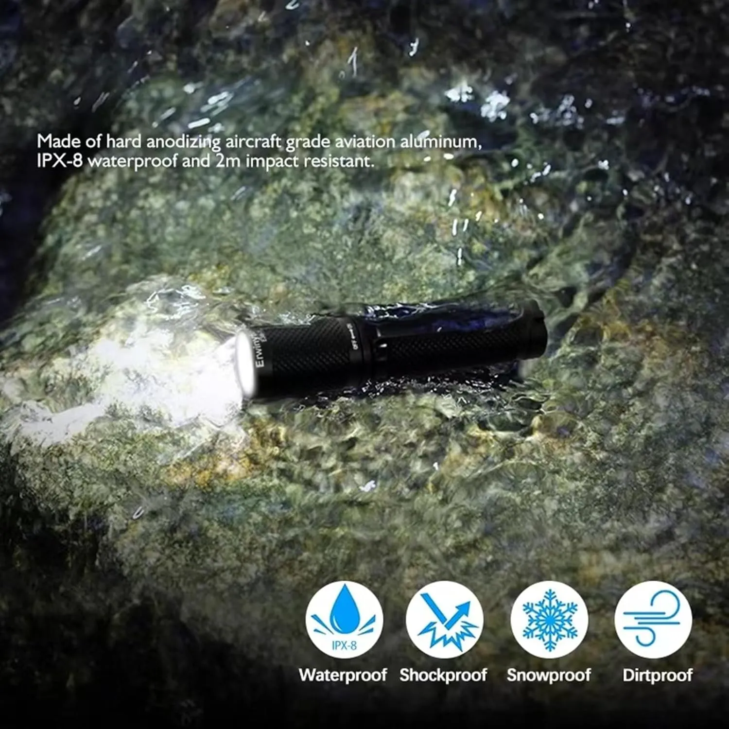 Mini LED Flashlight, Bright Small Keychain Flashlight 180 Lumen, 5 Modes Handheld Flashlight with AAA Battery, EDC Pocket Flashlight with Clip for Home, Camping, Outdoor (Neutral White)