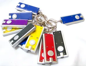 Mini LED Flashlight Key Chain Thin LED Flashlight on Keychain- Dozen(Colors May Vary)