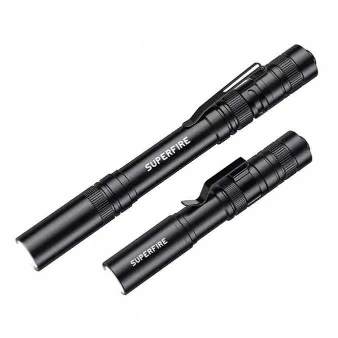 Mini LED Flashlight Pen Light with Clip, 160 Lumens, 5W Aluminum Alloy Torch for Outdoor Camping and Emergency