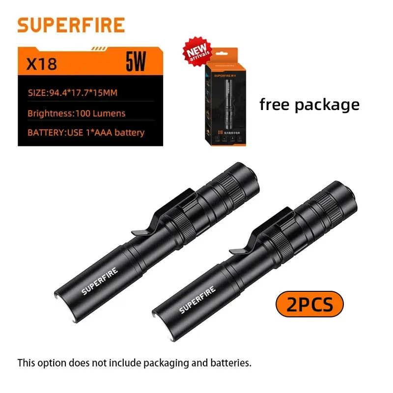 Mini LED Flashlight Pen Light with Clip, 160 Lumens, 5W Aluminum Alloy Torch for Outdoor Camping and Emergency
