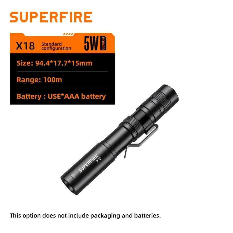 Mini LED Flashlight Pen Light with Clip, 160 Lumens, 5W Aluminum Alloy Torch for Outdoor Camping and Emergency