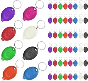 Mini LED Keychain Flashlights Ultra Bright and Compact Portable Keychain Flashlight, Small Emergency Flashlight for Outdoor and Everyday Use - Multicolor Shell (48PCS)