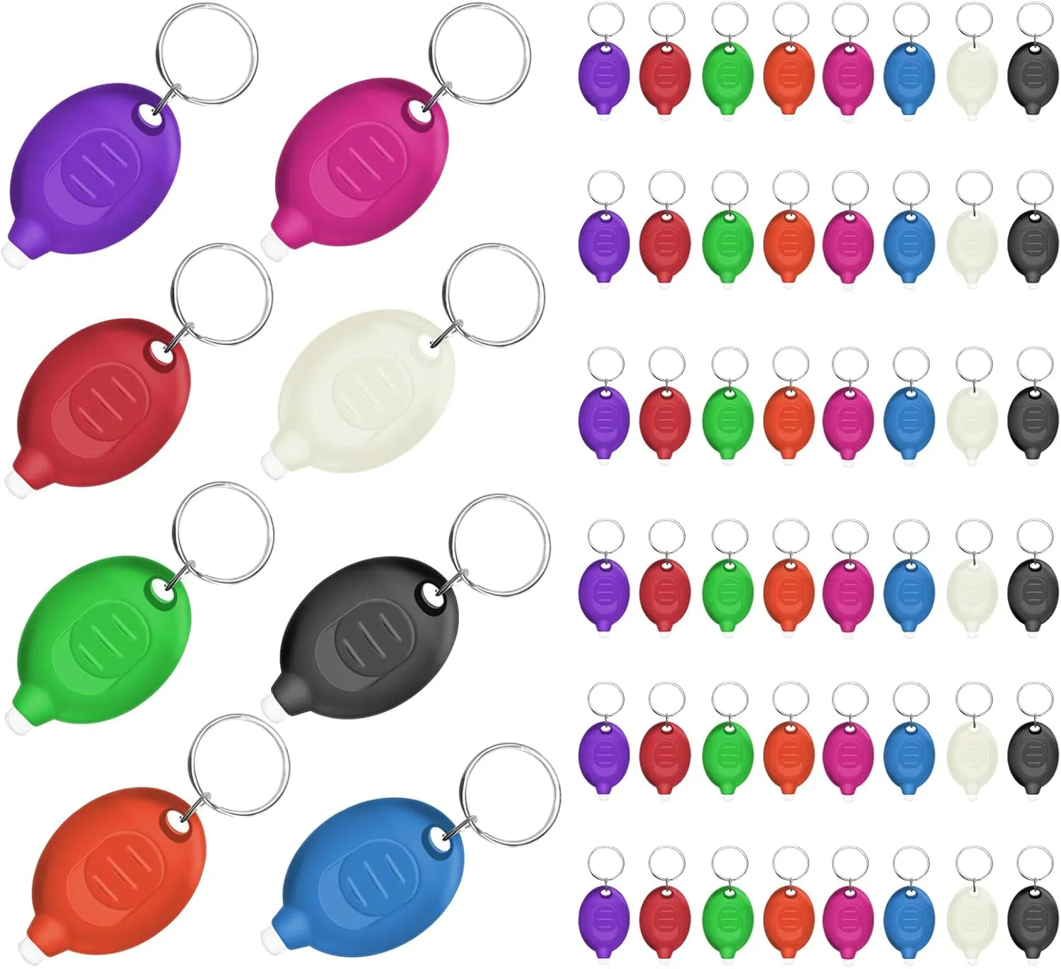 Mini LED Keychain Flashlights Ultra Bright and Compact Portable Keychain Flashlight, Small Emergency Flashlight for Outdoor and Everyday Use - Multicolor Shell (48PCS)