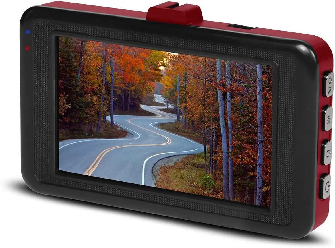 Minolta MNCD37 Full HD 1080P Wide Angle Car Dashboard Camera with G-Sensor, Loop Recording & 3" LCD Screen