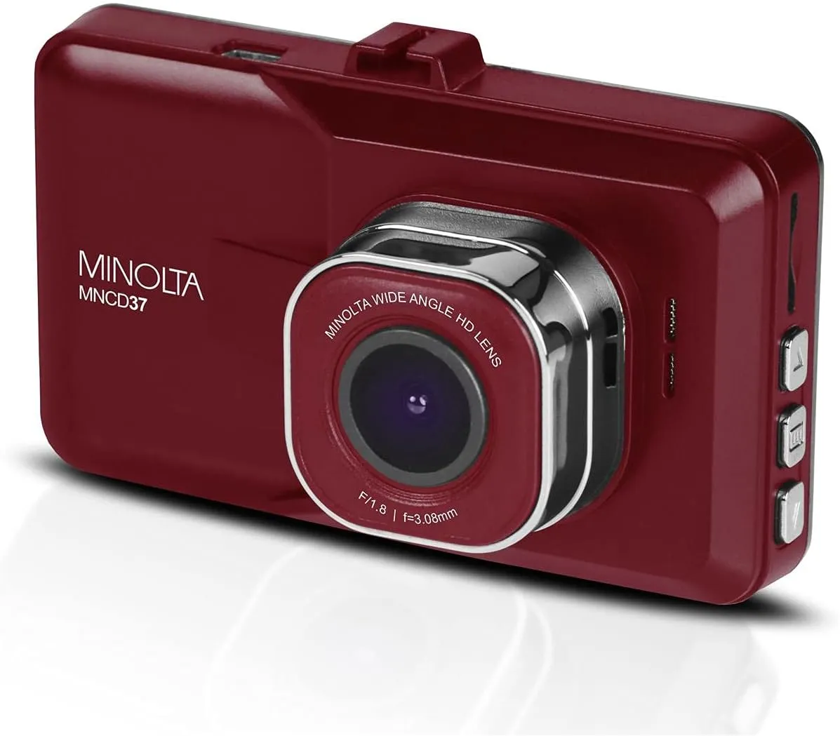 Minolta MNCD37 Full HD 1080P Wide Angle Car Dashboard Camera with G-Sensor, Loop Recording & 3" LCD Screen