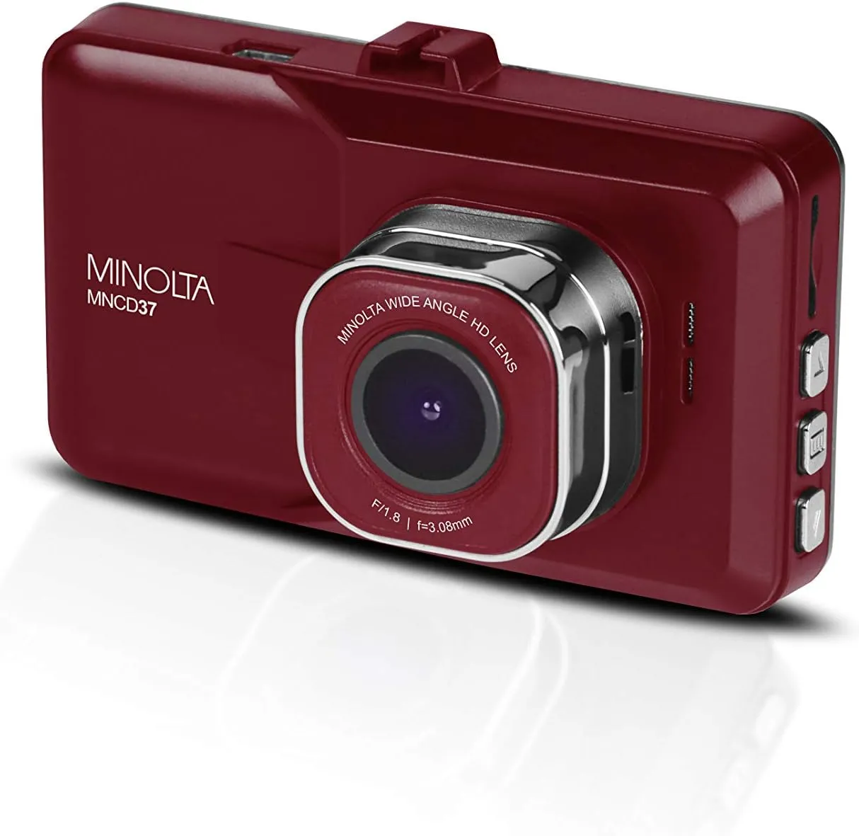 Minolta MNCD37 Full HD 1080P Wide Angle Car Dashboard Camera with G-Sensor, Loop Recording & 3" LCD Screen