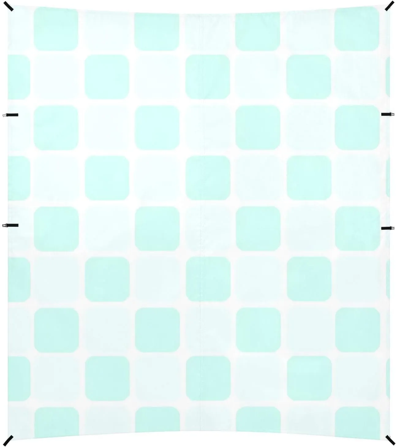Mint Green Plaid Foldable Beach Cabana UPF50  Protection Easy Setup Sun Shelter with Sand Shovel for Camping, Picnics, Backyard
