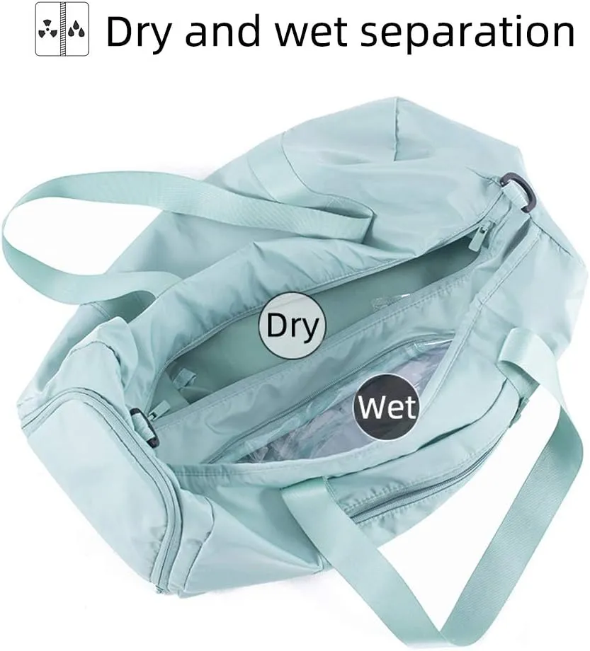 MINTEGRA Gym Bag Travel Duffle Bag Dry Wet Pocket with Shoe Compartment Tote Bag for Beach Swim Fitness