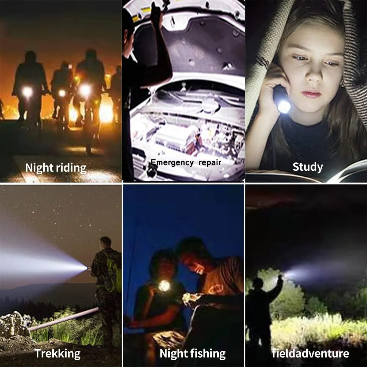 MODOAO LED Flashlight 2 in 1 with White & Yellow Light Flashlight, 2 Lighting Modes Zoomable High Lumens Waterproof Flashlight for Outdoor,Camping, Detector, Night Observation and More (Yellow White)