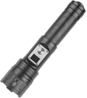MODOAO LED Flashlight 6 Modes, Tactical Flashlight USB Charing with Telescopic Zoom LED Torch for Camping, Hiking, Walking and Powerful Emergency