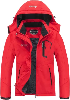 MOERDENG Women's Waterproof Ski Jacket Warm Winter Snow Coat Mountain Windbreaker Hooded Raincoat Jacket