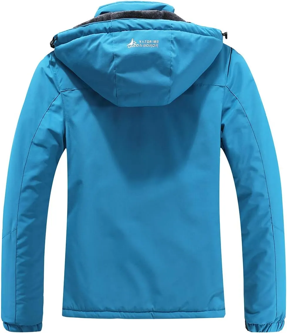 MOERDENG Women's Waterproof Ski Jacket Warm Winter Snow Coat Mountain Windbreaker Hooded Raincoat Jacket