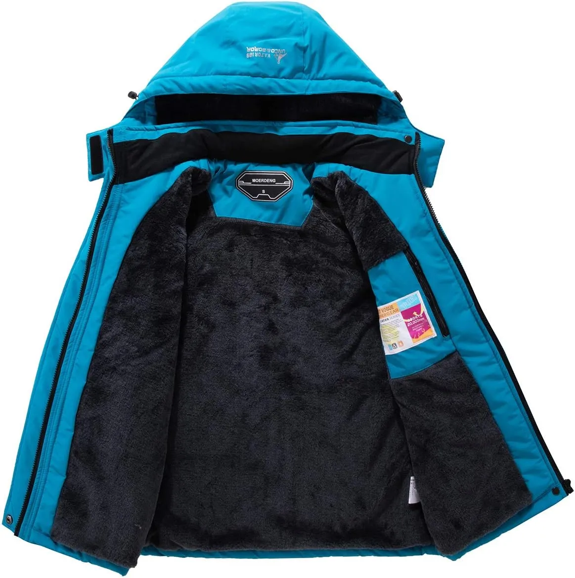 MOERDENG Women's Waterproof Ski Jacket Warm Winter Snow Coat Mountain Windbreaker Hooded Raincoat Jacket
